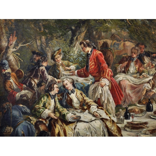 27 - Early 19th Century French School. A Feast in an Alpine Setting, Oil on Canvas, Unframed, 20