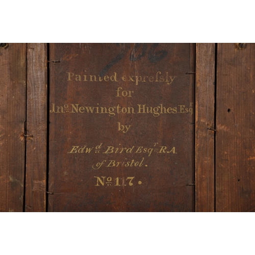34 - Edward Bird (1772-1819) British. Christ Healing the Sick, Oil on Panel, Inscribed on the reverse, 7.... 