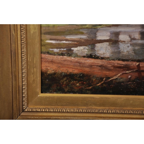 123 - George Harrison (19th Century) British. A River Landscape, with a Horse in the distance, Oil on Canv... 