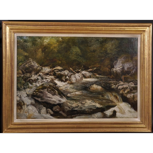 126 - R… Haddon (19th Century) British. “View on the Conway”, a Rocky River Landscape, Oil on Canvas, Sign... 