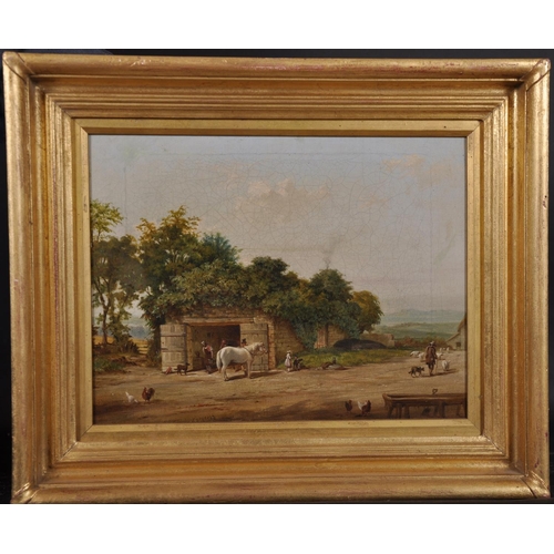 128 - James Stokeld (1827-1877) British. The Old Smithy, Lartington near Barnard Castle, Oil on Canvas lai... 