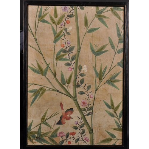 13 - 18th Century English School. A Chinese Wallpaper Design, Watercolour and Collage, 28.25” x 19.25” (7... 