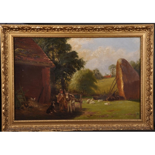 142 - Alfred Banner (act.c.1880-c.1915) British. “Rowington, Nr Warwick”, with a Boy and Donkey and Cart, ... 