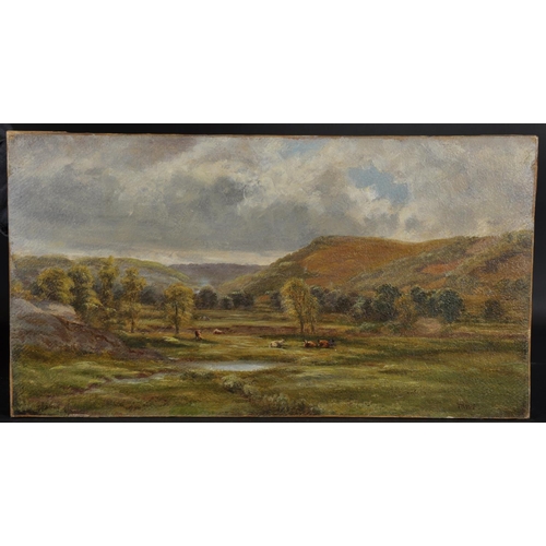 145 - T…A…W…F… (19th Century) British River Landscape with Cattle, Oil on Paper laid down, Signed with Ini... 