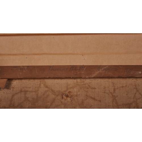 146 - Thomas Whittle (1803-1887) British. Still Life of Fruit on a Bank, Oil on Canvas, Signed, 12” x 16” ... 