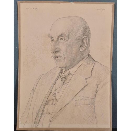 157 - Francis H… Dodd (1874-1949) British ‘Alfred Joseph Waley’ (1861-1953), a Bust Portrait, Pencil, Sign... 