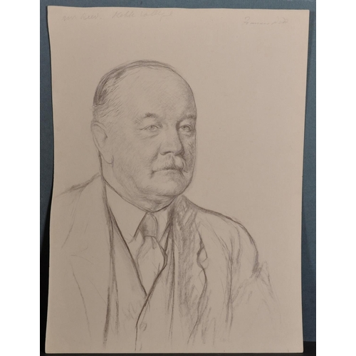 157 - Francis H… Dodd (1874-1949) British ‘Alfred Joseph Waley’ (1861-1953), a Bust Portrait, Pencil, Sign... 