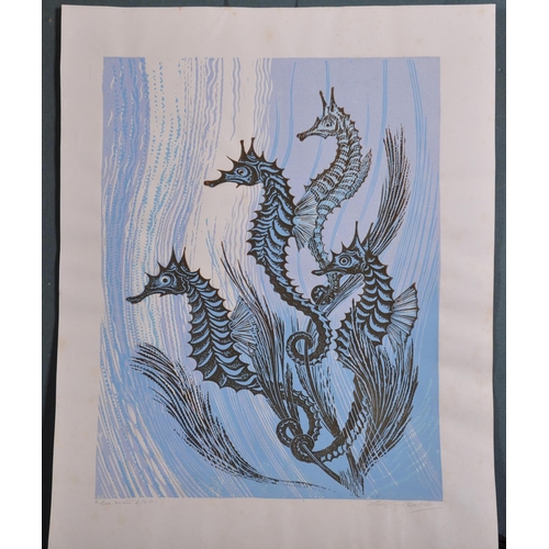 165 - Clifford Cyril Webb (1895-1972) British. “Sea Horses”, Lithograph, Signed, Inscribed and numbered 4/... 