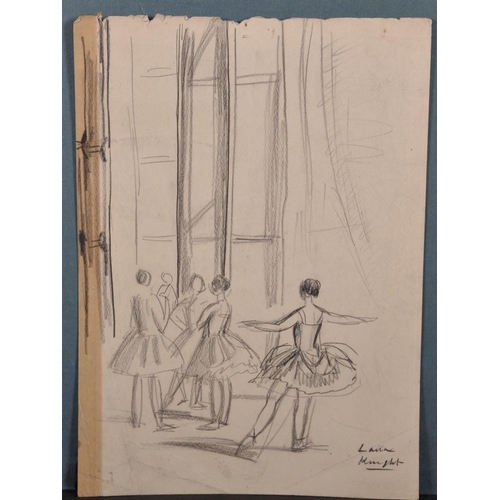 170 - Laura Knight (1877-1970) British. ‘Ballet Dancers’, Charcoal and Pencil, Signed, Unframed, 14” x 10”... 