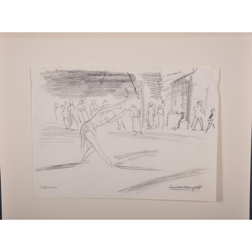 173 - Laura Knight (1877-1970) British. ‘A Ballet Dancer’ with Figures behind, Charcoal, Signed and Indist... 