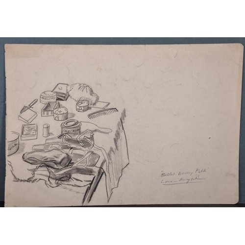 174 - Laura Knight (1877-1970) British “Ballet Dressing Table”, Charcoal, Signed and Inscribed, with a Ske... 