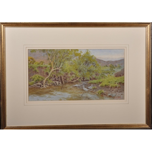 192 - John Abernethy Lynas-Gray (1869-c.1940) British. Ducks on a Riverbank, Watercolour, Signed and Dated... 