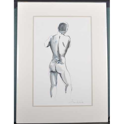 194 - Alan White (1935-    ) British. A Female Nude, Watercolour and Pencil, Signed in Pencil, Unframed, 1... 