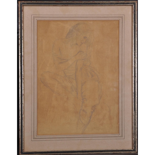 201 - Attributed to Augustus John (1878-1961) British. A Study of a Young Lady, Pencil, Signed, 13.75” x 1... 