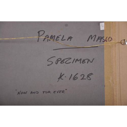 244 - Pam Masco (1953-2018) British. “Now and For Ever”, Oil on Board, Signed, and Inscribed on the revers... 