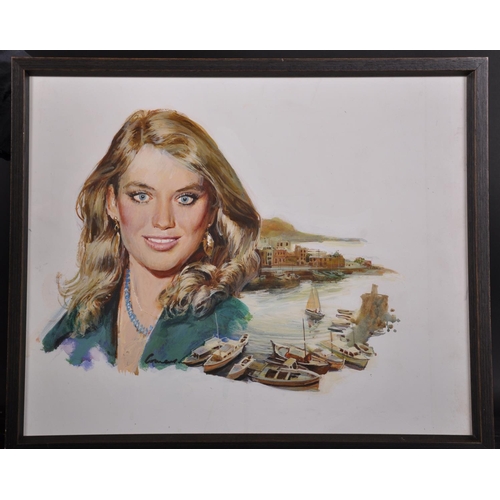 251 - Fred Laurent (1922-1995) British. “Anneka Rice”, Oil on Board, Signed, and Inscribed on a label on t... 