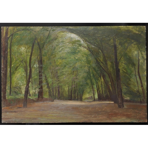 258 - James Stroudley (1906-1988) British. ‘Holland Park’, a Landscape, Oil on Board, Unframed, 20” x 30” ... 