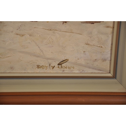 262 - Cecil Rochfort Doyly-John (1906-1993) British. A Street Market Scene with Figures, Oil on Board, Sig... 