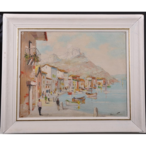 263 - Cecil Rochfort Doyly-John (1906-1993) British. “Bonifacio, Italy”, a Harbour Scene with Figures, Oil... 