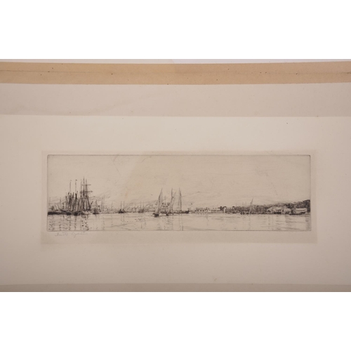 268 - Harold Wyllie (1880-1973) British. ‘Medina River Scene’, Etching, Signed in Pencil, Unframed, 3.5” x... 