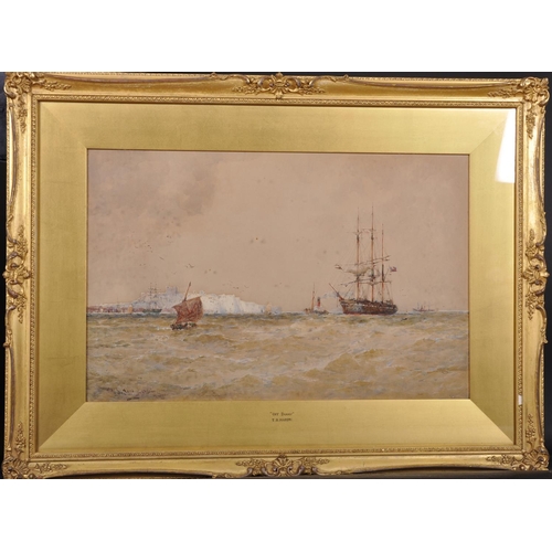 274 - Thomas Bush Hardy (1842-1897) British “Off Dover”, a Busy Shipping Scene, Watercolour, Inscribed and... 