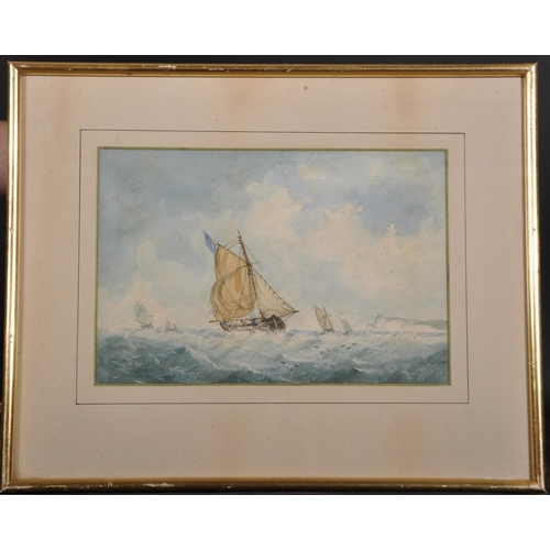 276 - Richmond Markes (act.1890-1920) British. Shipping in Choppy Waters, Watercolour,  Signed, 7.25” x 10... 