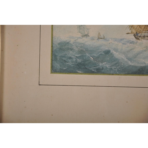 276 - Richmond Markes (act.1890-1920) British. Shipping in Choppy Waters, Watercolour,  Signed, 7.25” x 10... 