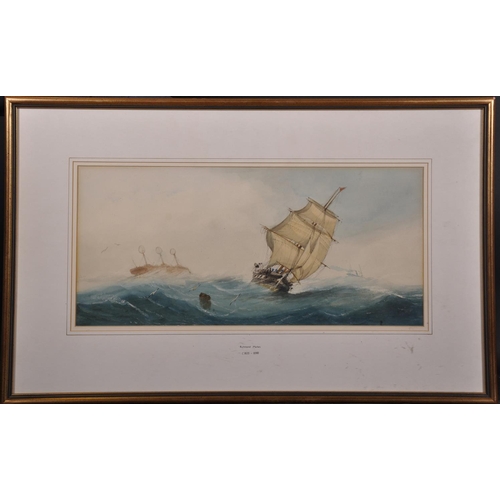 277 - Richmond Markes (act.1890-1920) British Shipping in Choppy Waters Watercolour 9.5” x 20.25” (24 x 51... 