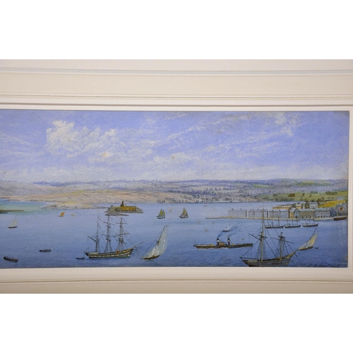 279 - Henry Albert Hartland (1840-1893) Irish. ‘Cork Harbour’, a Panoramic View of the Harbour, with Numer... 