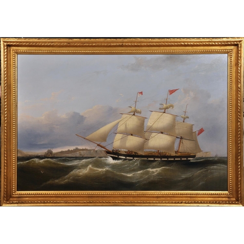 289 - Samuel Walters (1811-1882) British. ‘Acadia (419 tons) off Dover’, with Dover Castle, Harbour and Sh... 