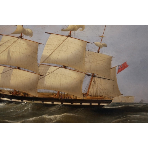 289 - Samuel Walters (1811-1882) British. ‘Acadia (419 tons) off Dover’, with Dover Castle, Harbour and Sh... 