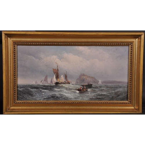 290 - William Thornley (1857-1935) British. A Shipping Scene off Mounts Bay, Oil on Canvas, Signed, 8” x 1... 