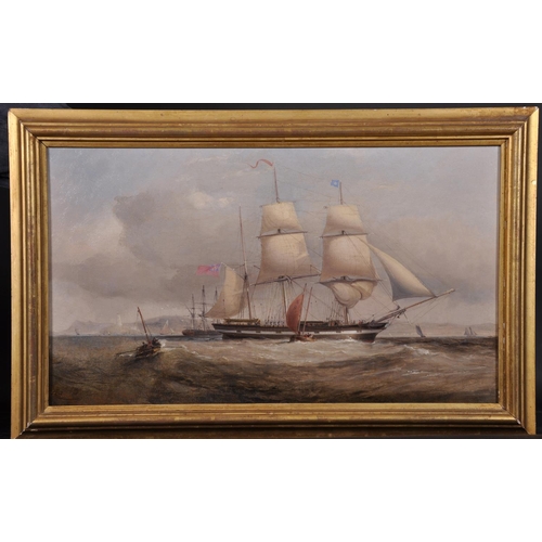 292 - James Harris of Swansea (1810-1887) British. A Barque, with a Pilot Cutter off The Mumbles, Oil on C... 