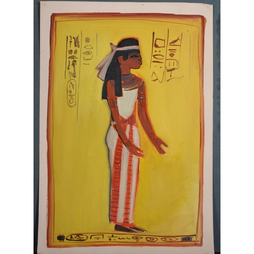 306 - Ken Abendana Spencer (1929-2005) Jamaican. An Egyptian Figure, Mixed Media, Signed with Initials, Un... 