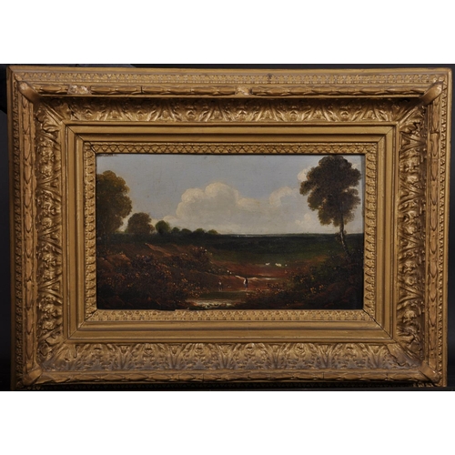 31 - Early 19th Century English School. An Extensive Landscape, with Figures in the foreground, Oil on Pa... 