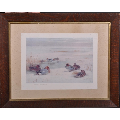 321 - Archibald Thorburn (1860-1935) British. Snipe in a Winter Landscape, Print, Signed in Pencil, 8.25” ... 