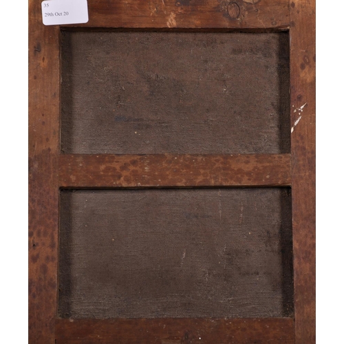 35 - 17th Century Italian School.  A Priest with a Small Child, Oil on Canvas, Unframed, 11.75” x 9.75” (... 