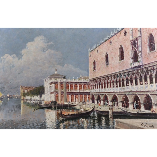 357 - Emilio Fossati (19th – 20th Century) Italian. A Venetian Canal Scene, Oil on Panel, Signed, 12” x 18... 