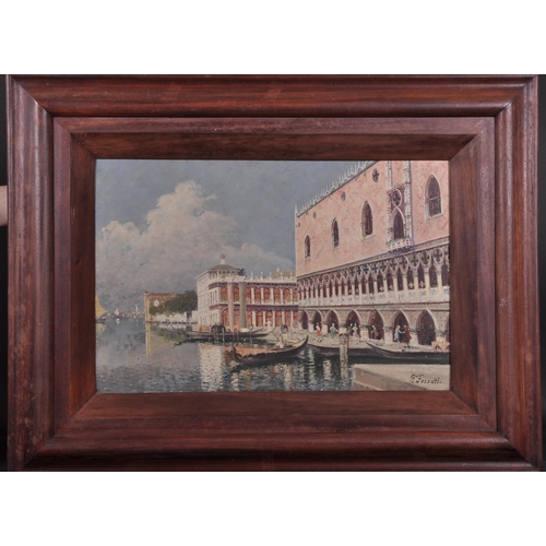 357 - Emilio Fossati (19th – 20th Century) Italian. A Venetian Canal Scene, Oil on Panel, Signed, 12” x 18... 