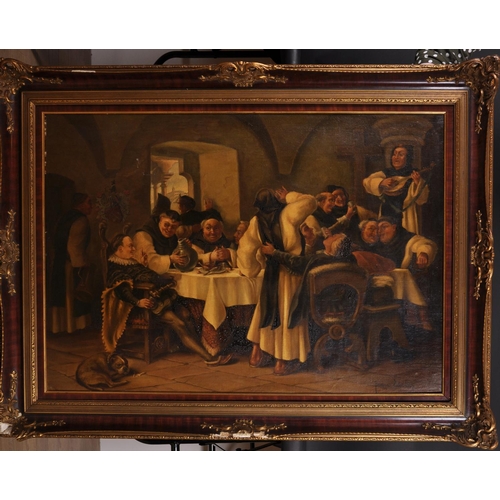 367 - Jean Edeler (1899-?) German. Figures Merrymaking in a Tavern Interior, Oil on Panel, Signed, 27.5