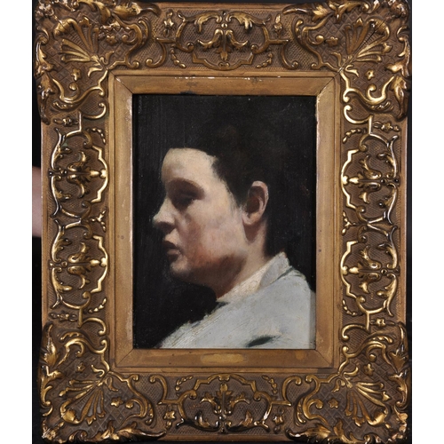 383 - Attributed to Jean-Jaques Henner (1829-1905) French. “Portrait d’un Garcon”, Oil on Panel, Inscribed... 