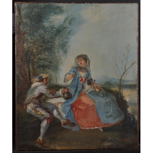 41 - After Jean-Honore Fragonard (1732-1806) French. A Courting Couple, Oil on Canvas, Unframed, 21” x 17... 