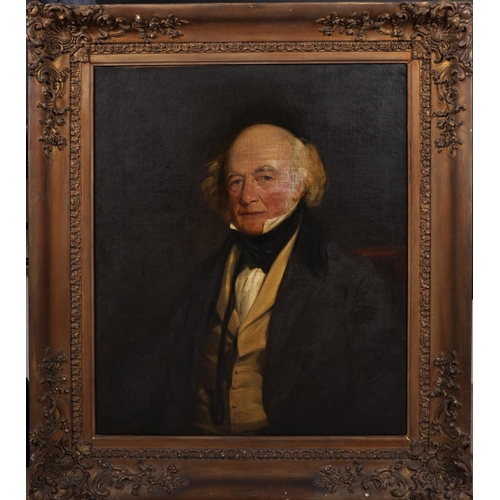 56 - 19th Century English School. Portrait of a Man, Oil on Canvas, 30” x 25” (76 x 63.5cm). Provenance: ... 