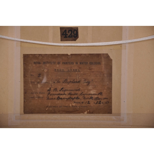 68 - Benjamin D… Sigmund (1857-1947) British. “The Shepherd Boy”, a Young Boy Sitting in the Reeds, Water... 