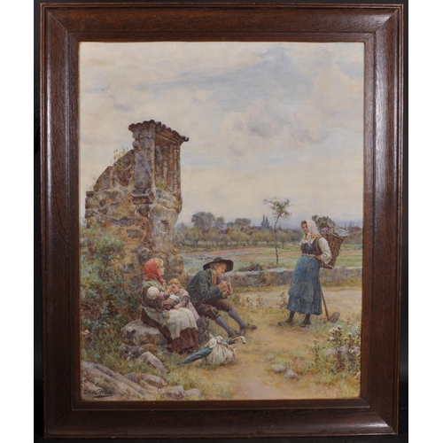 87 - Ernest Albert Waterlow (1850-1919) British. “Wayside Shrine, Bavaria” Watercolour, Signed, 27.5” x 2... 