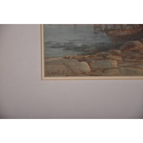 98 - Thomas Hart (1830-1916) British. “A View of St Michael’s Mount”, Watercolour, Signed, 8.25” x 14” (2... 