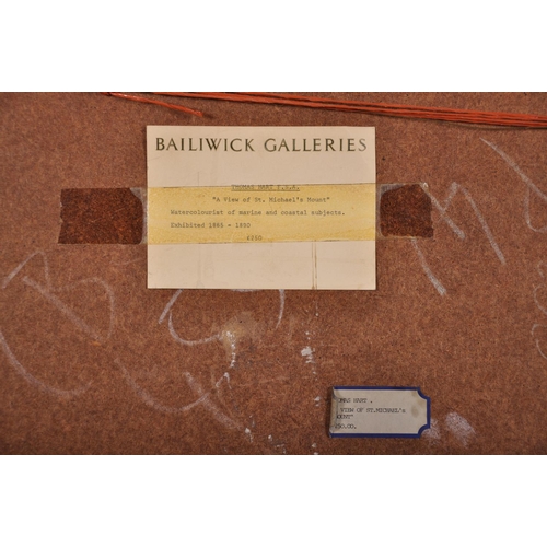 98 - Thomas Hart (1830-1916) British. “A View of St Michael’s Mount”, Watercolour, Signed, 8.25” x 14” (2... 