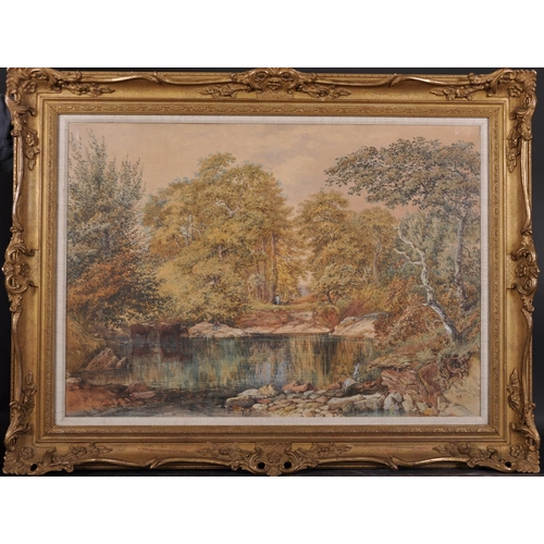 100 - Philip Mitchell (1814-1896) British. A Wooded River Landscape, with Cattle Watering, Watercolour, Si... 