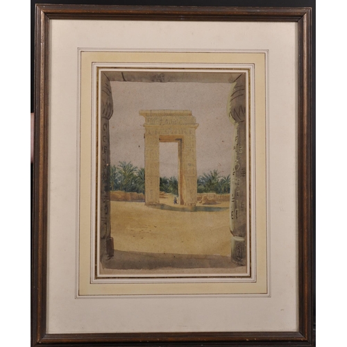 104 - Walter Delaplaine Scull (1863-1915) British. “The Great Gate at Karnak, 18th January 1893”, Watercol... 