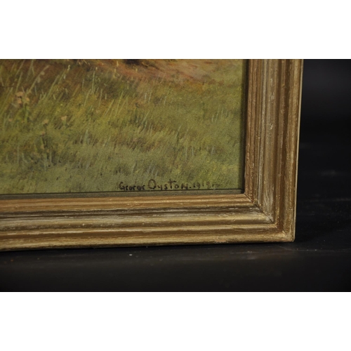 105 - George Oyston (1861-1937) British. A Surrey Landscape, with Sheep Grazing, Watercolour, Signed and D... 